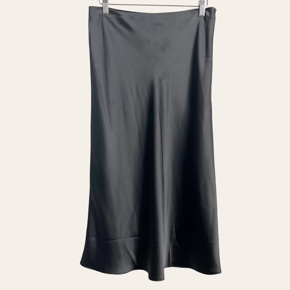 Club Monaco Trycia Black Bias Slip Midi Skirt Size 8 - Picture 5 of 9